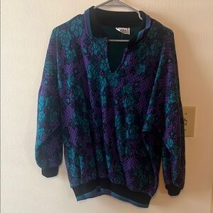 Vintage Purple and Green Sweater